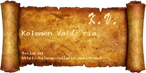 Kelemen Valéria névjegykártya