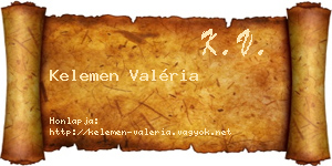 Kelemen Valéria névjegykártya
